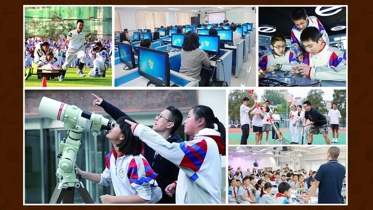 Beijing BAYI School students in science, sports, robotics, and astronomy activities