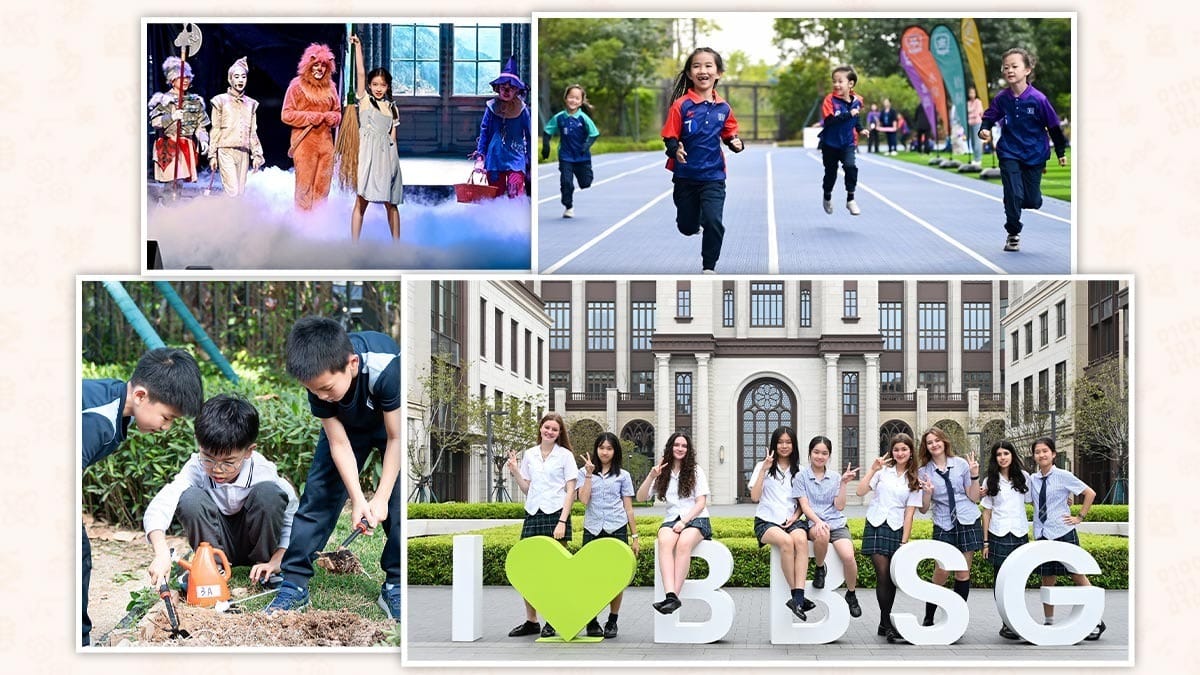 Benenden Bilingual School Guangzhou students in drama, sports, gardening, and campus life