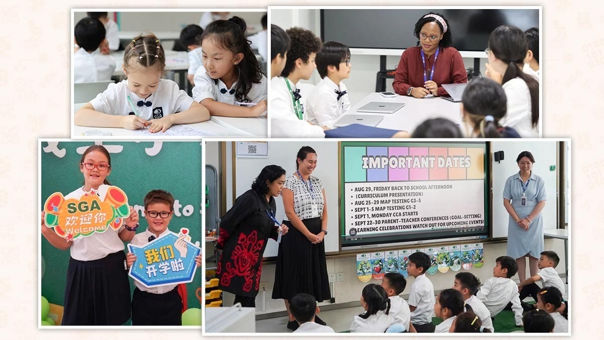 Shenzhen Foreign Languages GBA Academy students and teachers in bilingual classrooms