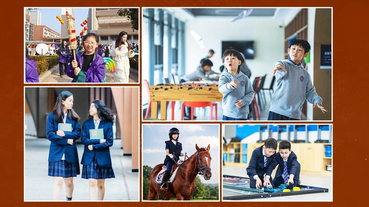 Cogdel Cranleigh School Changsha students horseback riding, gaming, and doing activities