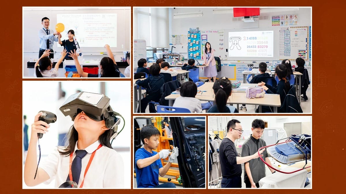 Benenden Bilingual School Guangzhou students in VR, classrooms, and technical workshops