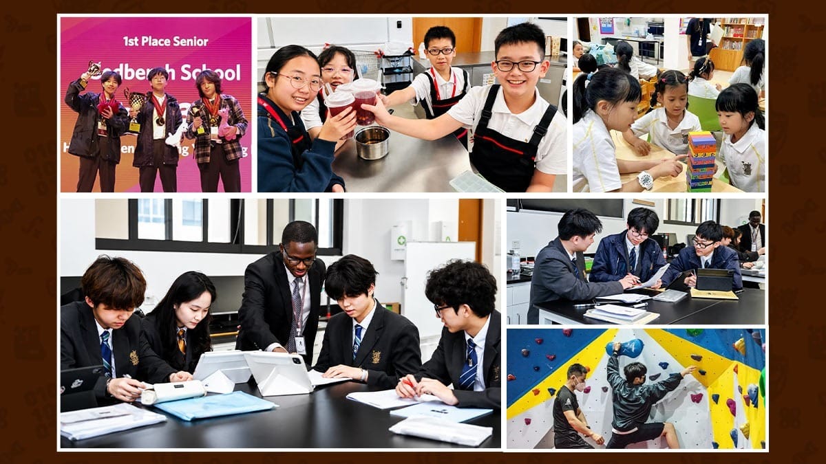 Sedbergh School Fuzhou students competing, studying, cooking, and rock climbing