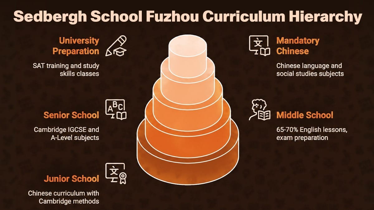 Sedbergh School Fuzhou curriculum hierarchy from Junior to University Preparation