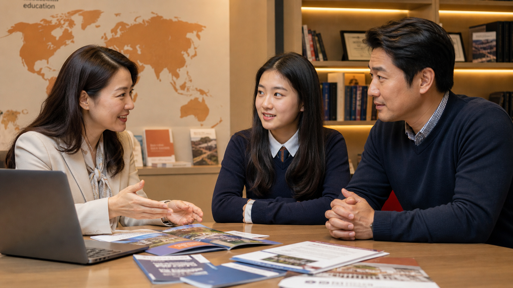 Alifa Education Services consultant advising family on K-12 school options