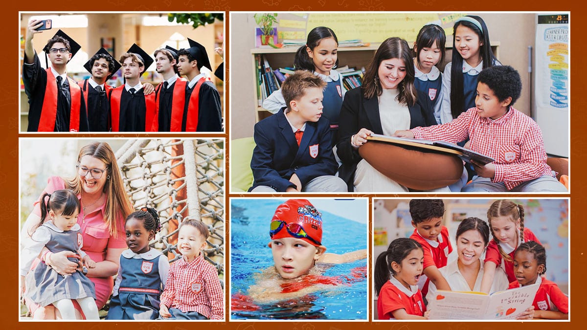 Canadian International School Guangzhou students in graduation, class, and swim activities