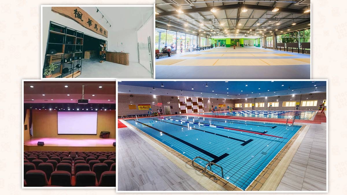 Sino-Canada School facilities: indoor pool, auditorium and sports hall 