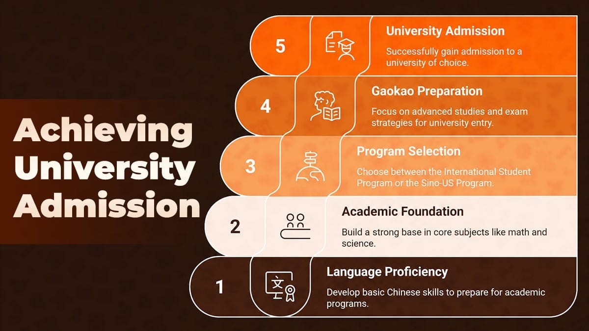 Beijing Huiwen Middle School 5-step university admission pathway from language to Gaokao