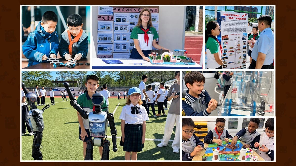 Beijing Chaoyang Fangcaodi International School students in robotics and STEM activities