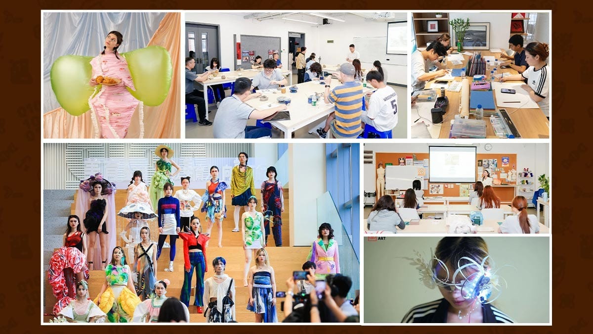 BTEC Art & Design students working in studio and design classes at a China school
