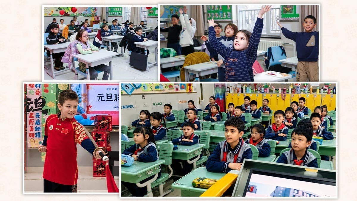 Beijing Chaoyang Fangcaodi International School students in multicultural classroom settings