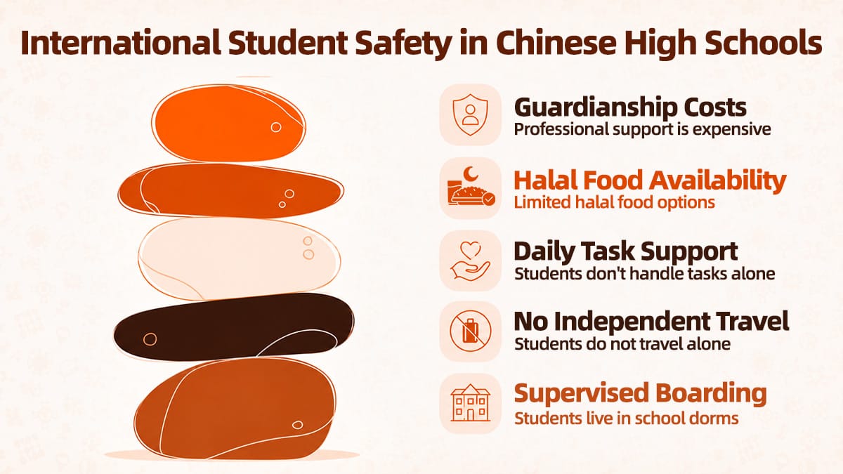 Safety and boarding care for international students at Chinese high schools
