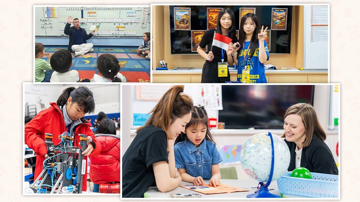 QSI Schools in China classrooms: robotics, story time and globe lessons