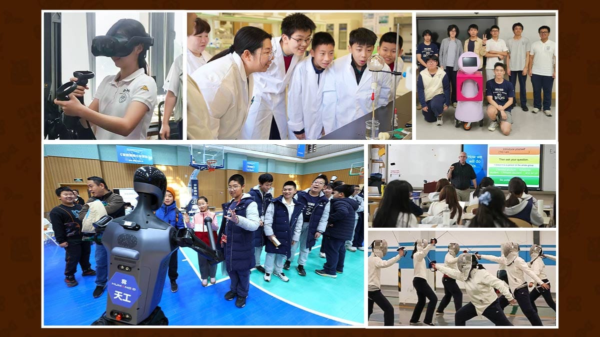 Beijing Etown Academy International Department: robotics, VR, science and fencing
