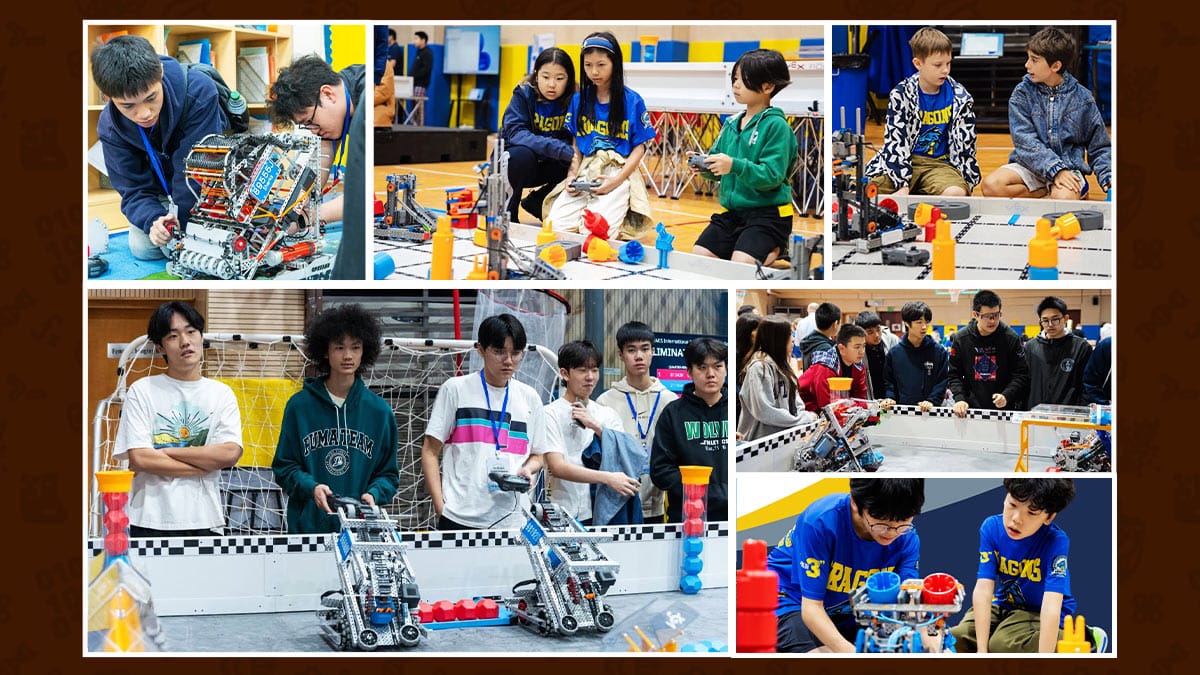 QSI Schools in China students competing in a VEX robotics tournament