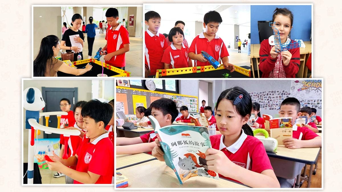 Sanya Haiya Foreign Language School students in robotics, reading and STEM activities