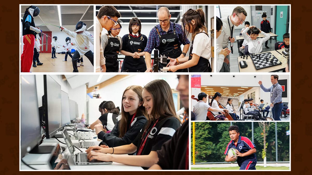 SPGS International School Chengdu activities: fencing, chess, coding, rugby and music