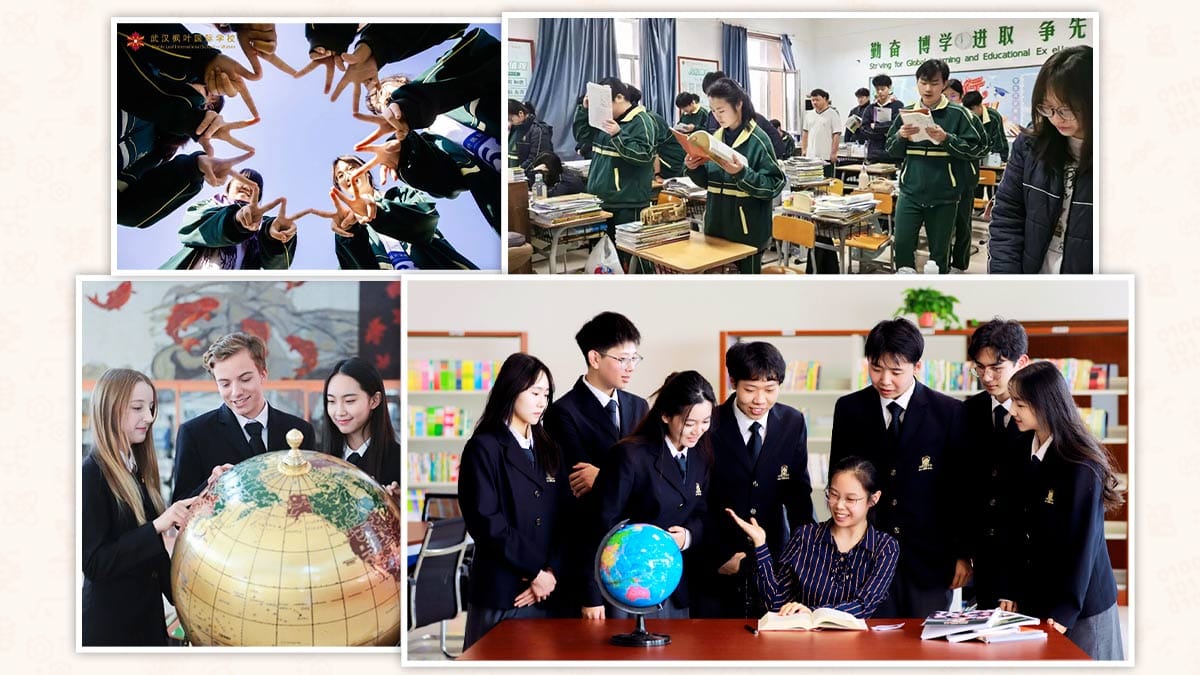 Maple Leaf International Schools in China students in class, library and geography