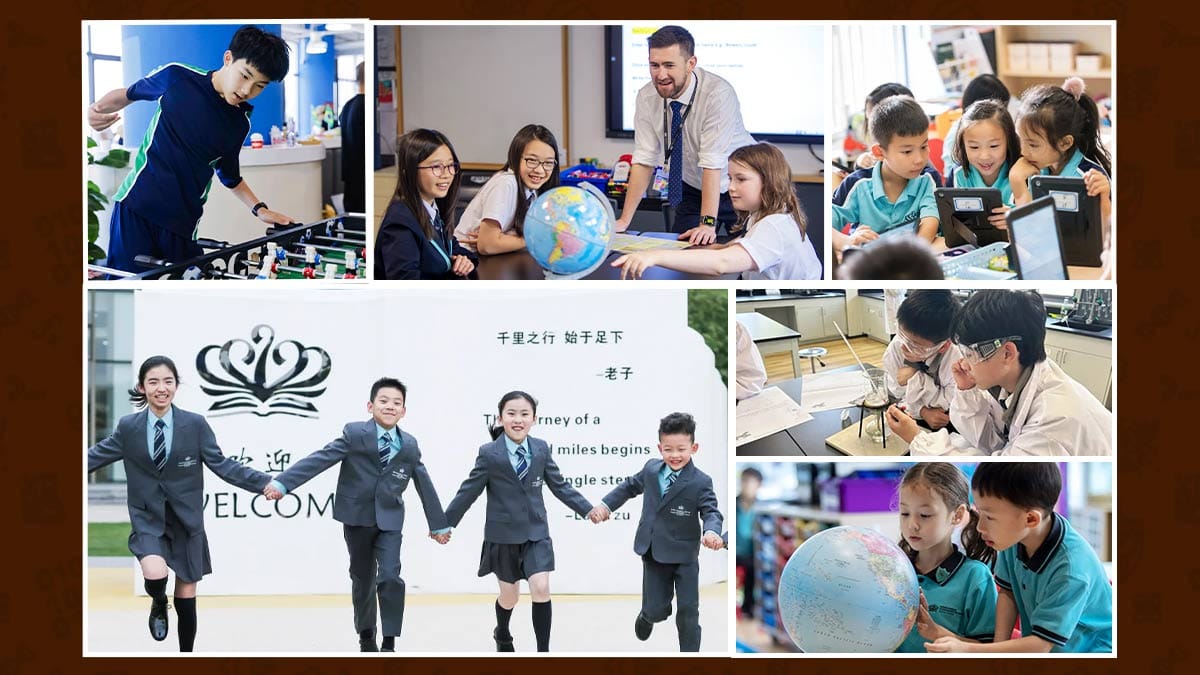 Nord Anglia Schools in China students in class: globes, science labs and iPads