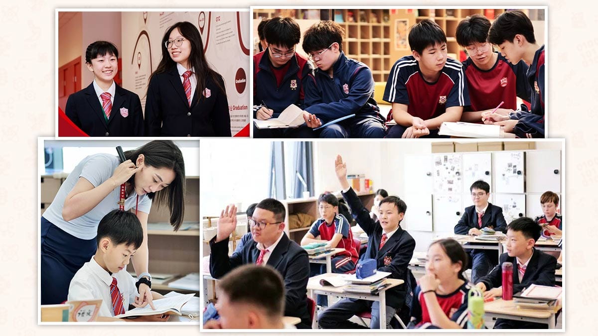 Dehong students in classroom and group study sessions