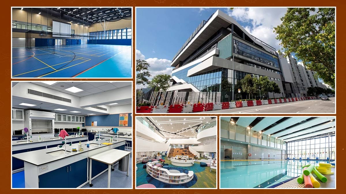Malvern College Hong Kong (MCHK) campus: modern building, pool, labs and gym