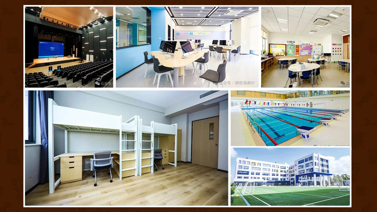 Nord Anglia Schools in China facilities: pool, theatre, dorms and computer labs