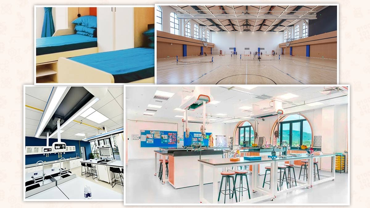 Wycombe Abbey Schools in China facilities: science labs, sports hall and boarding