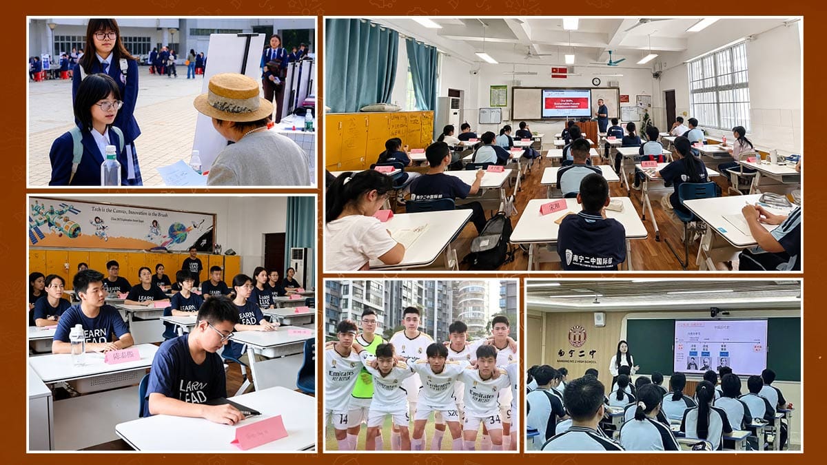 Nanning No.2 High School International Division art, classroom, football and workshop