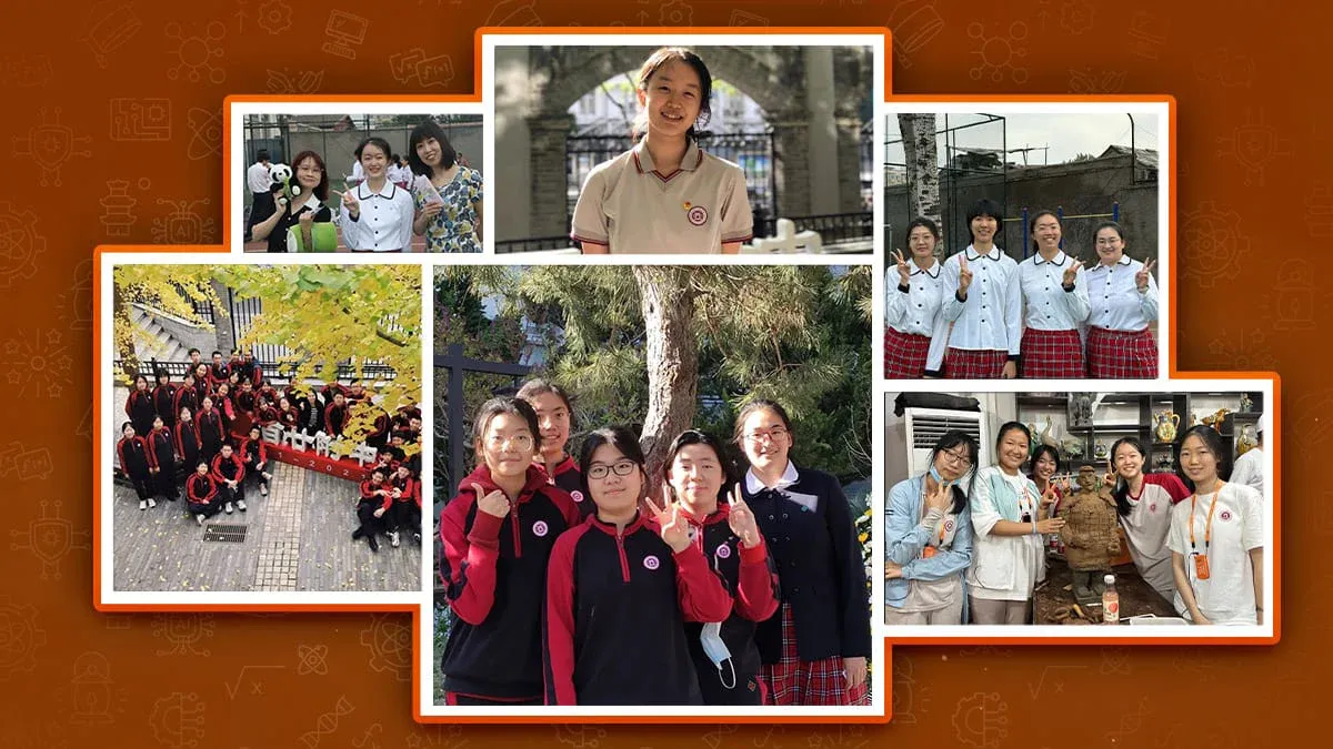 BNU High School Beijing students in school uniform on campus — 北京师范大学附属中学 student life