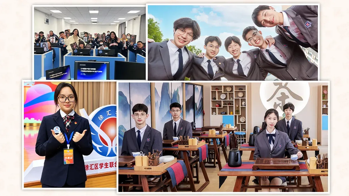 Shanghai Industrial & Commercial Foreign Languages School students participating in classroom, cultural and campus activities.