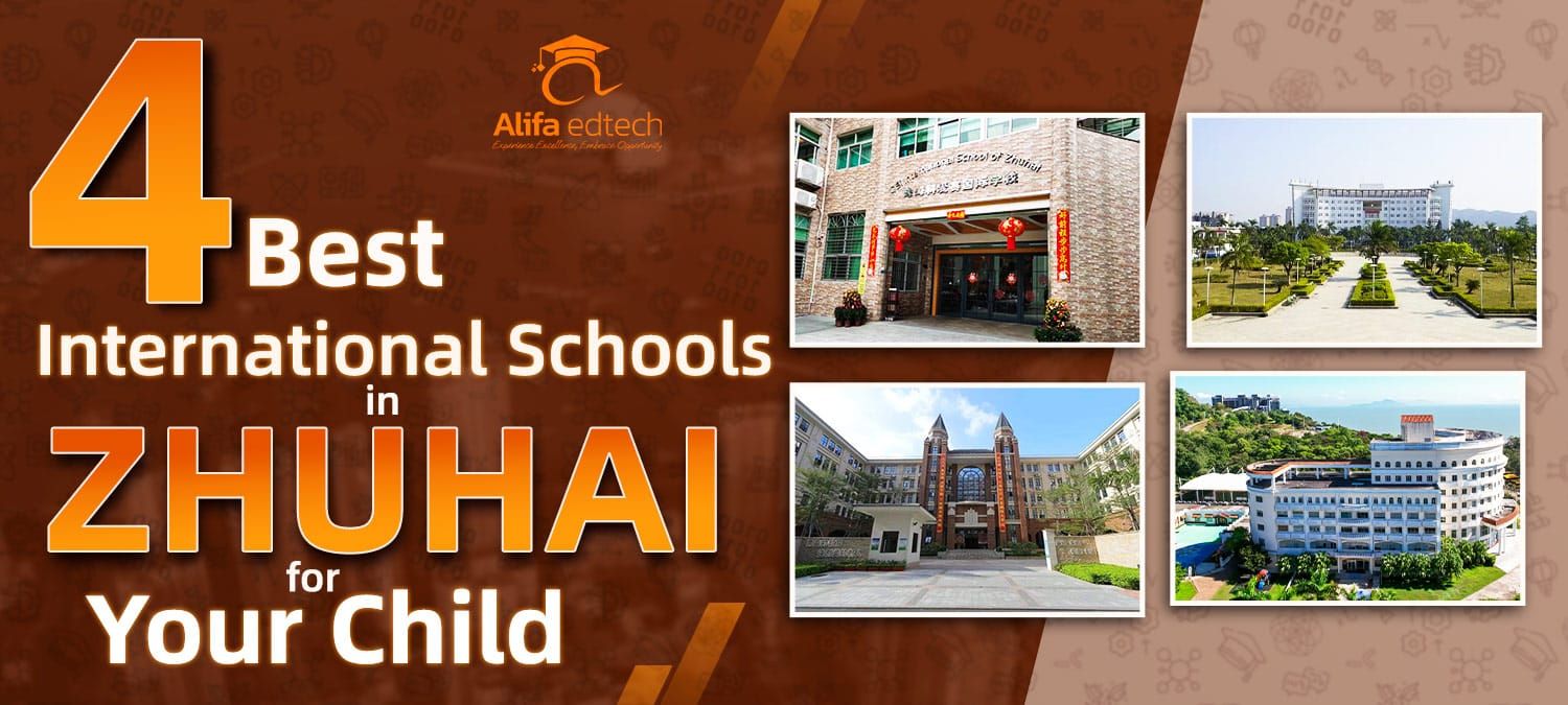 International Schools in Zhuhai advertisement displaying four premier campuses