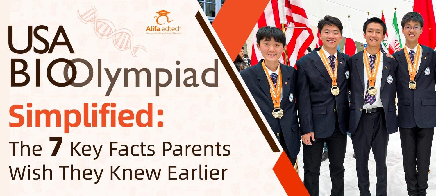USABO USA Biology Olympiad medal winners in formal uniforms with seven key facts parents should know about competition.