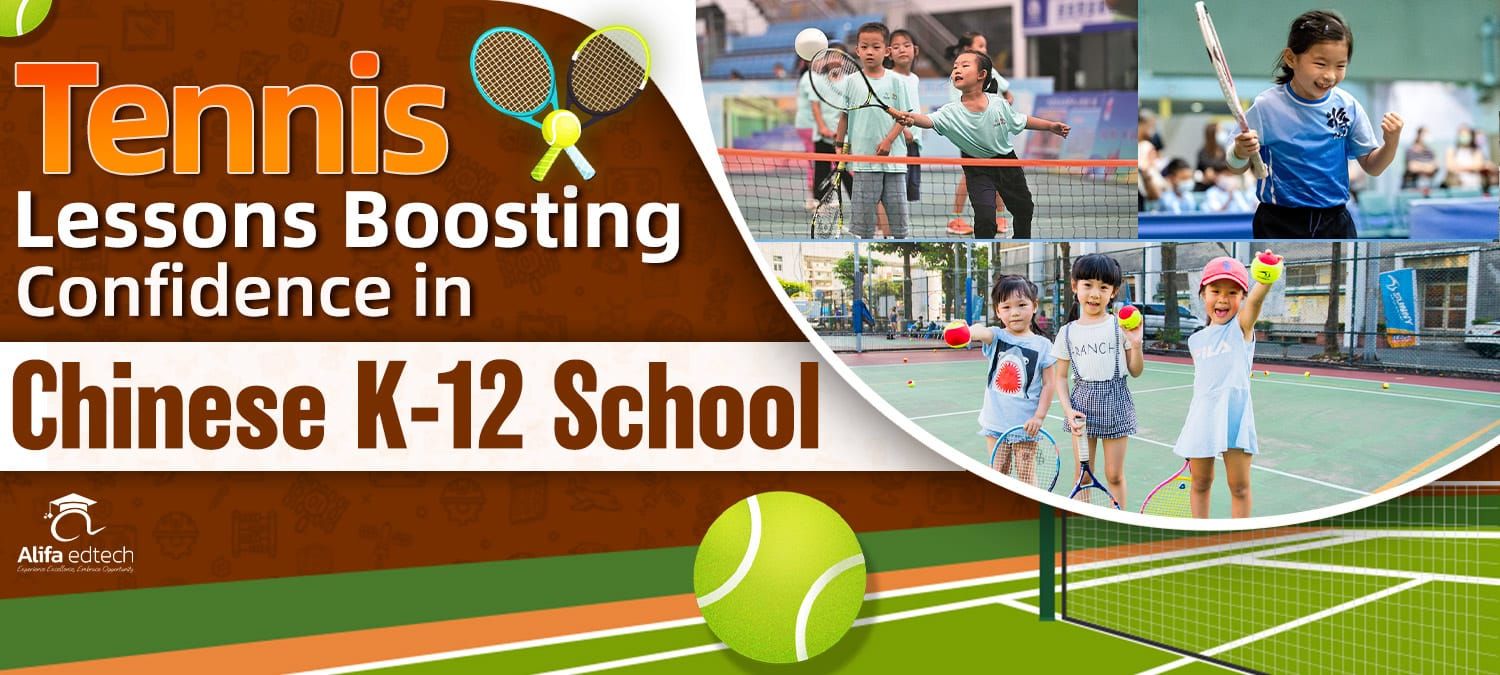 Tennis lessons boosting confidence in Chinese K-12 schools with young students playing
