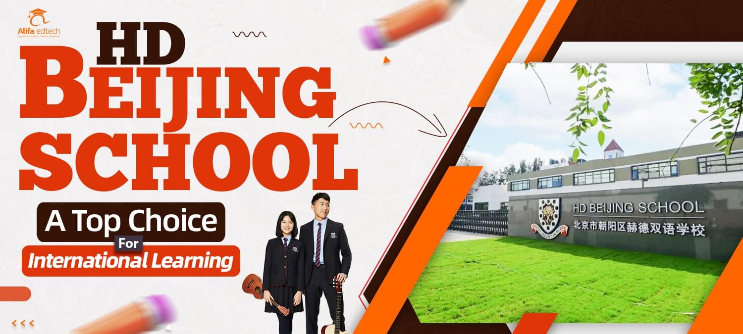 HD Beijing School campus with students in uniforms, top international learning destination