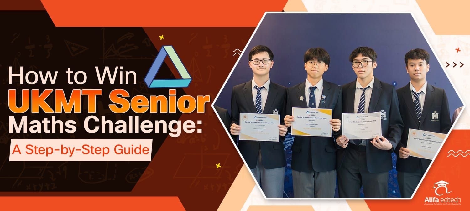 UKMT Senior Maths Challenge winners from Reigate Grammar School Vietnam with certificates