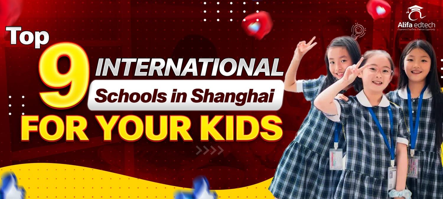 International schools in Shanghai guide featuring three students in uniforms