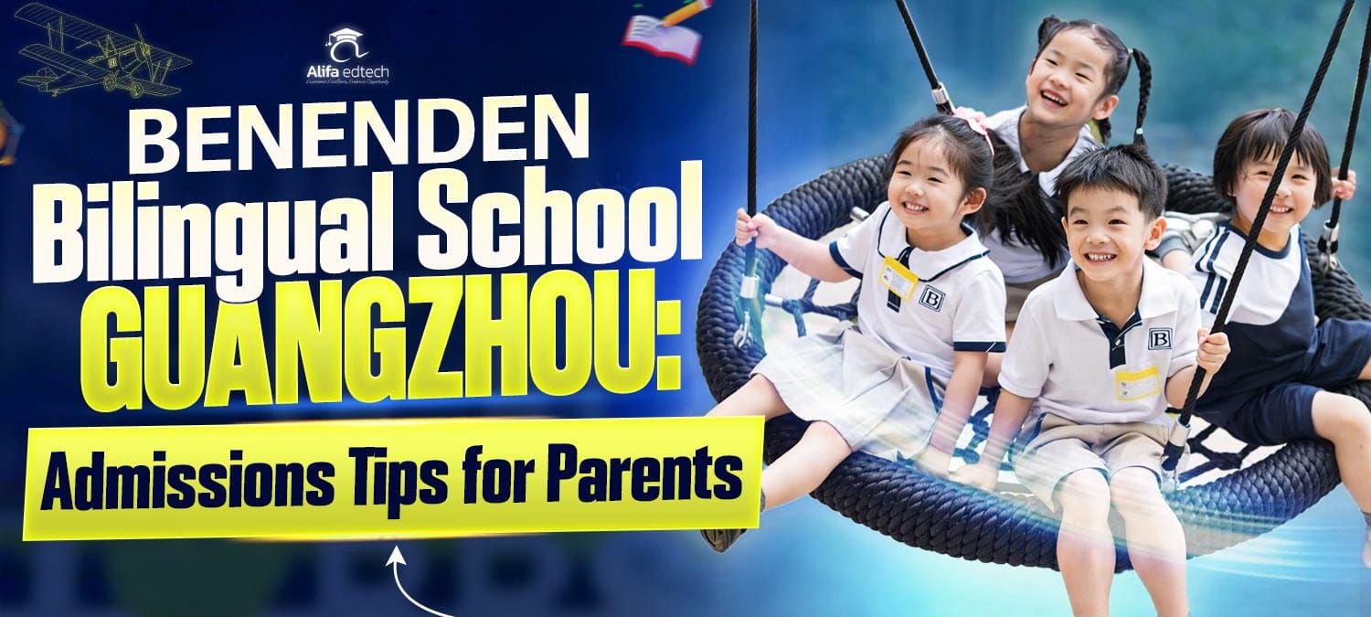 Benenden Bilingual School Guangzhou students laughing on a swing in school uniforms