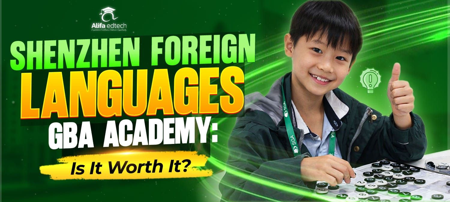 Shenzhen Foreign Languages GBA Academy student smiling and giving thumbs up at desk