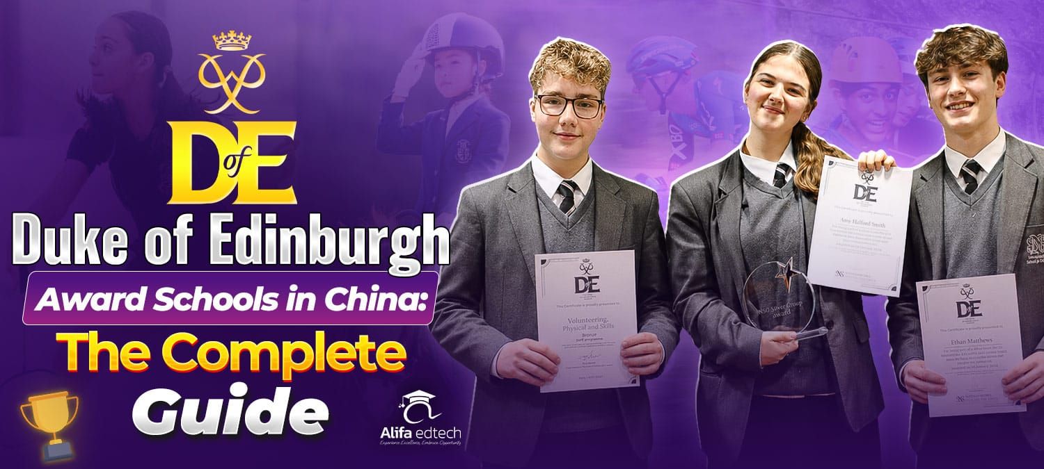 Duke of Edinburgh Award Schools in China students proudly holding DofE certificates
