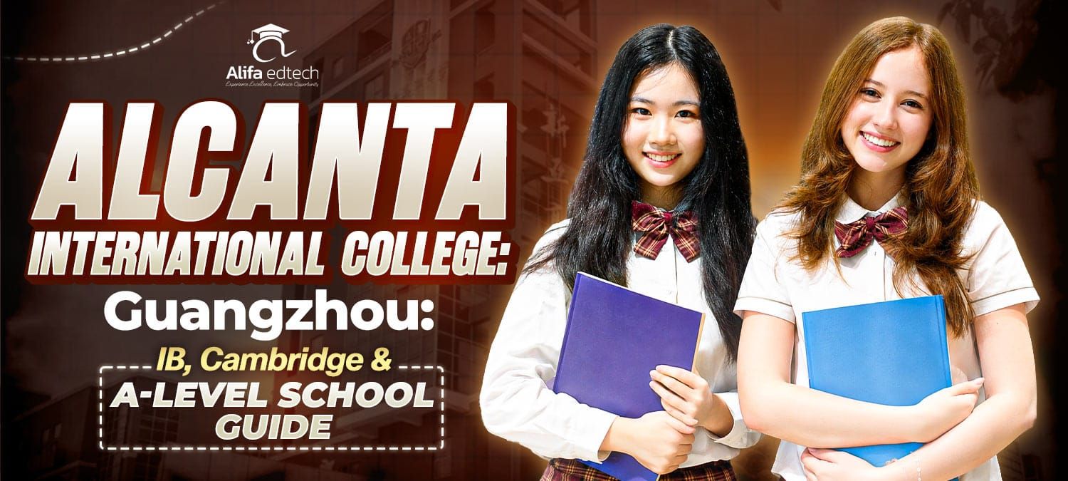 Alcanta International College Guangzhou students holding folders in school uniform