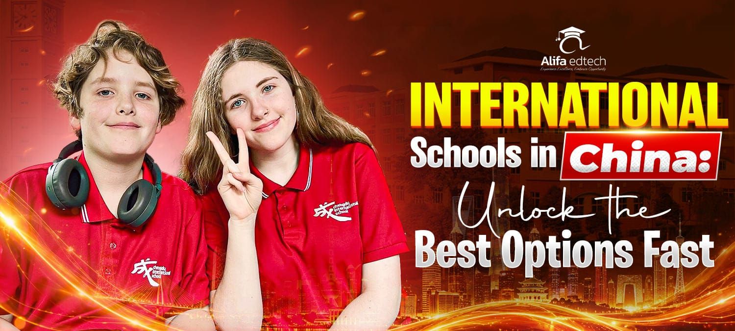 International Schools in China guide cover with two students in Chengdu uniforms