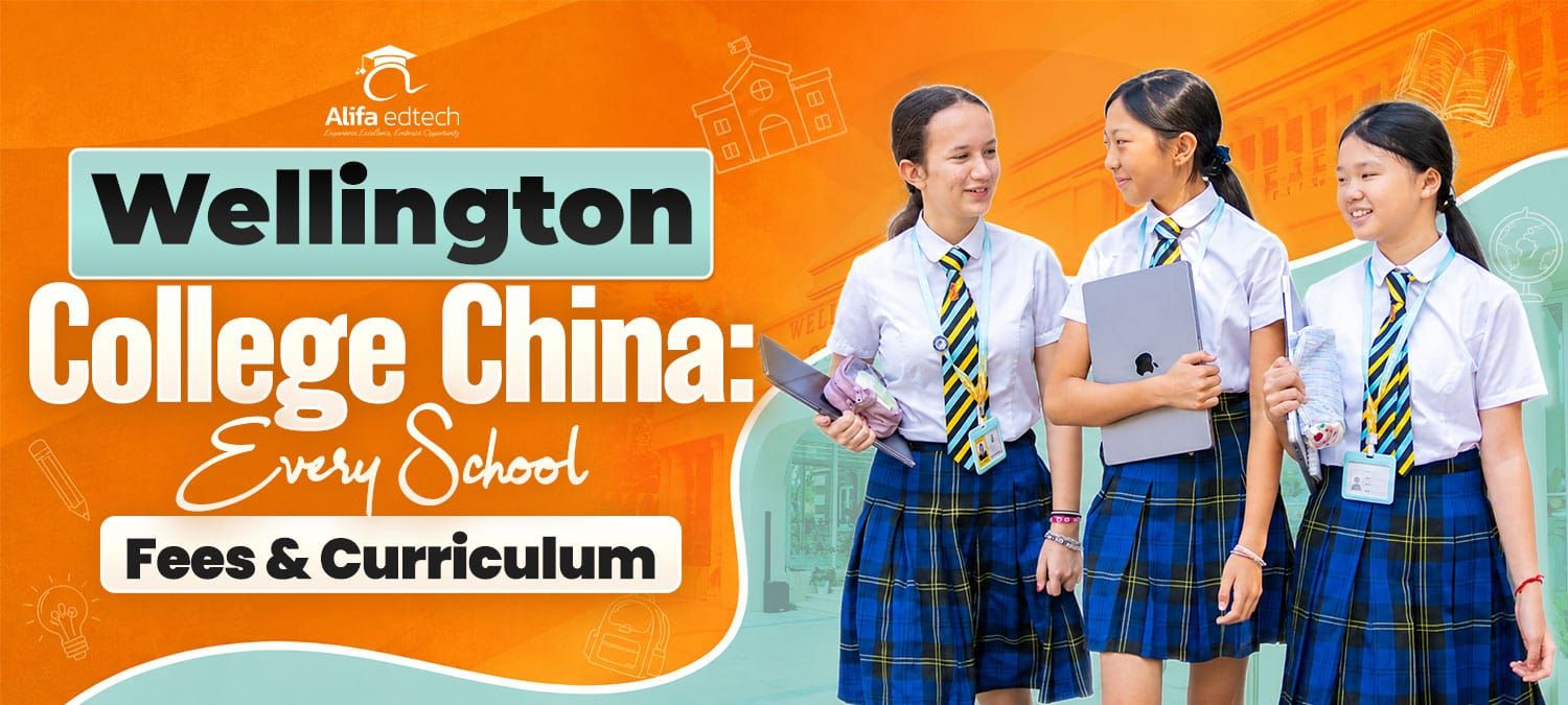 Wellington College China students in uniform with laptops: fees and curriculum guide