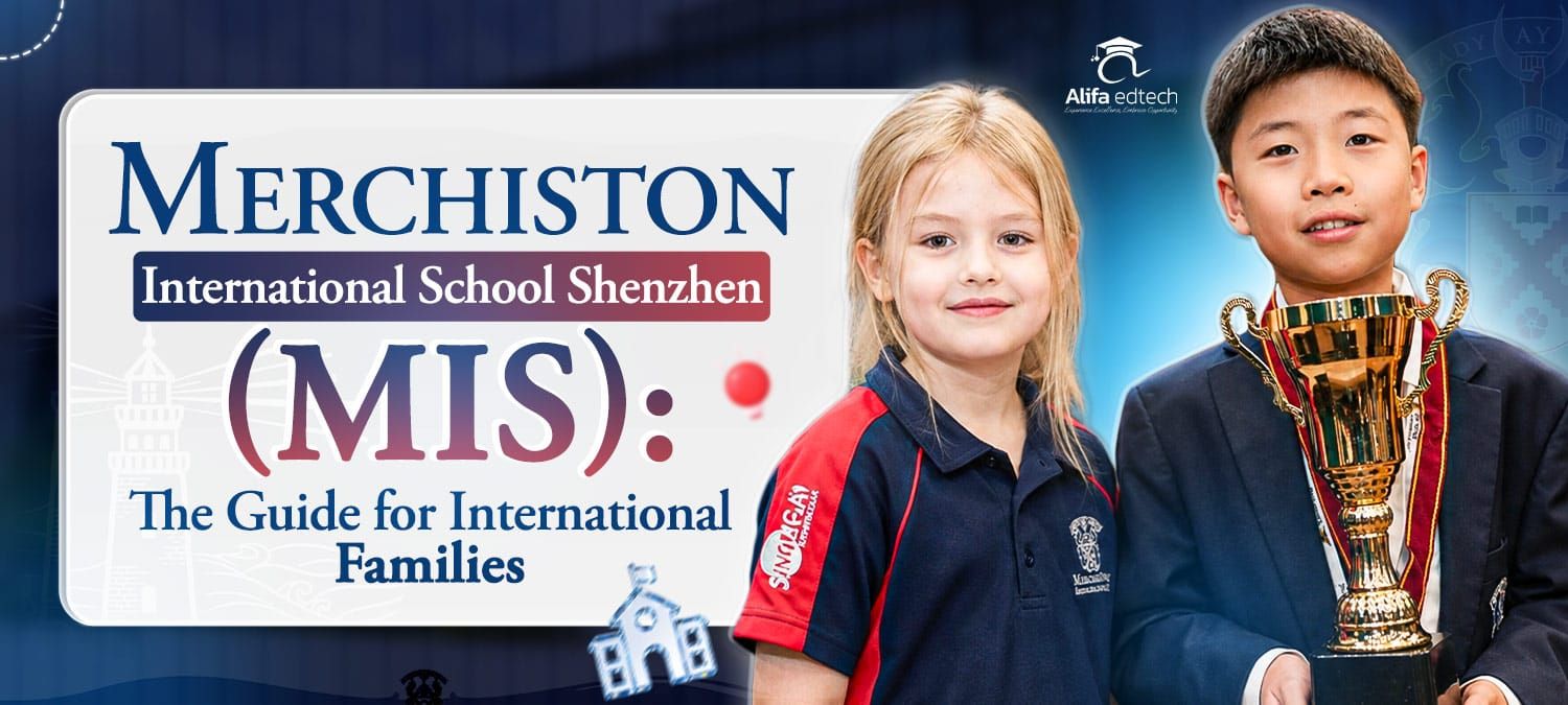 Merchiston International School Shenzhen two students in uniform with gold trophy