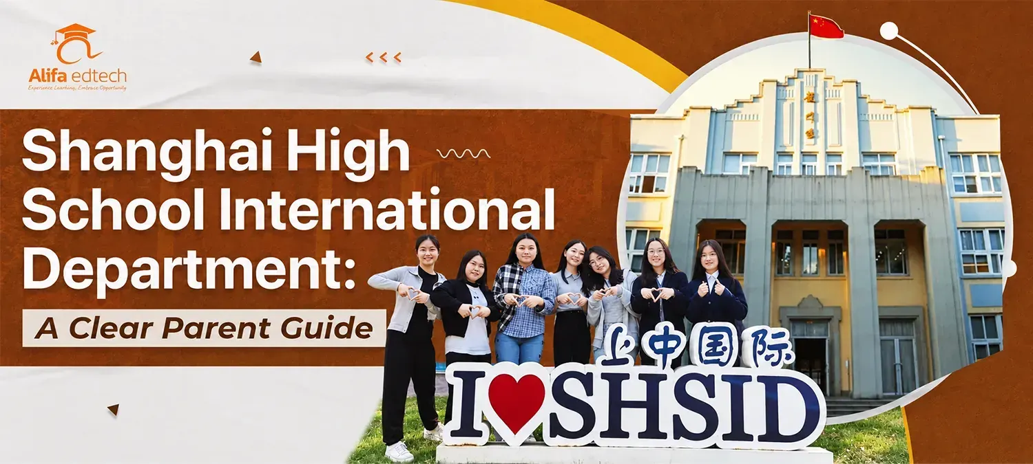 Shanghai High School International Division SHSID campus and students featured in a parent guide cover