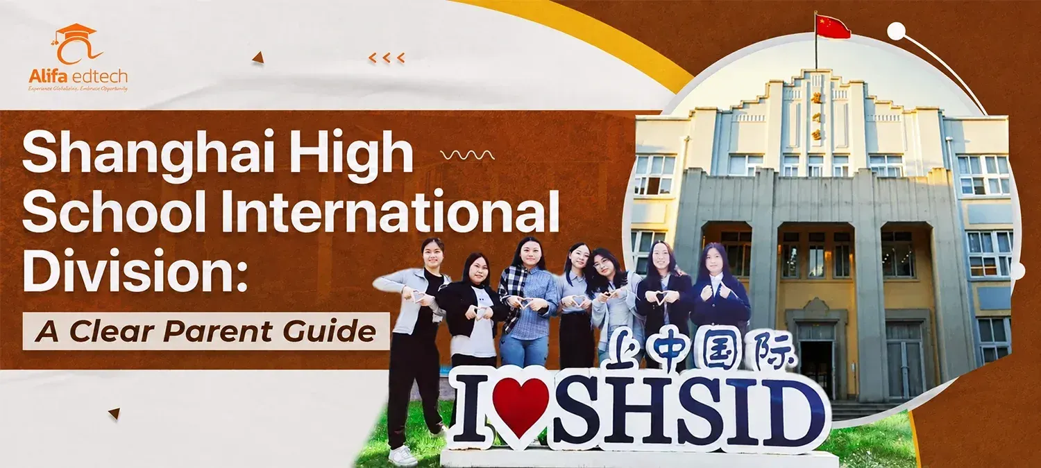 Shanghai High School International Division SHSID campus and students featured in a parent guide cover