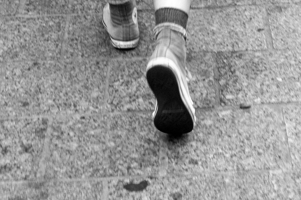 Following a guy wearing green chucks