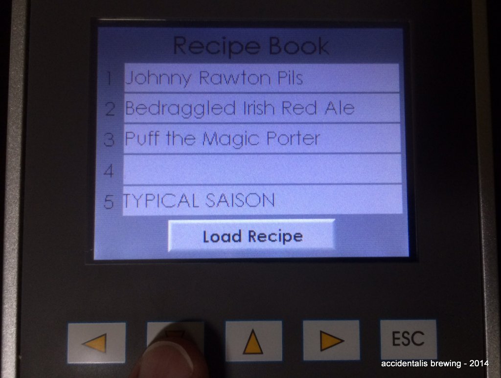 Use the Up and Down arrow to see more pages of Recipe slots