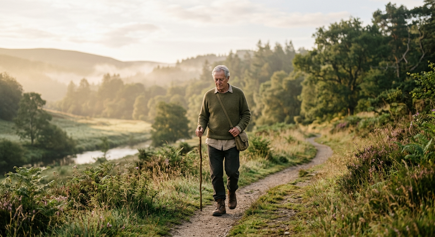 A person walking thoughtfully in soft morning light, symbolizing integrity, wisdom, and spiritual wholeness.