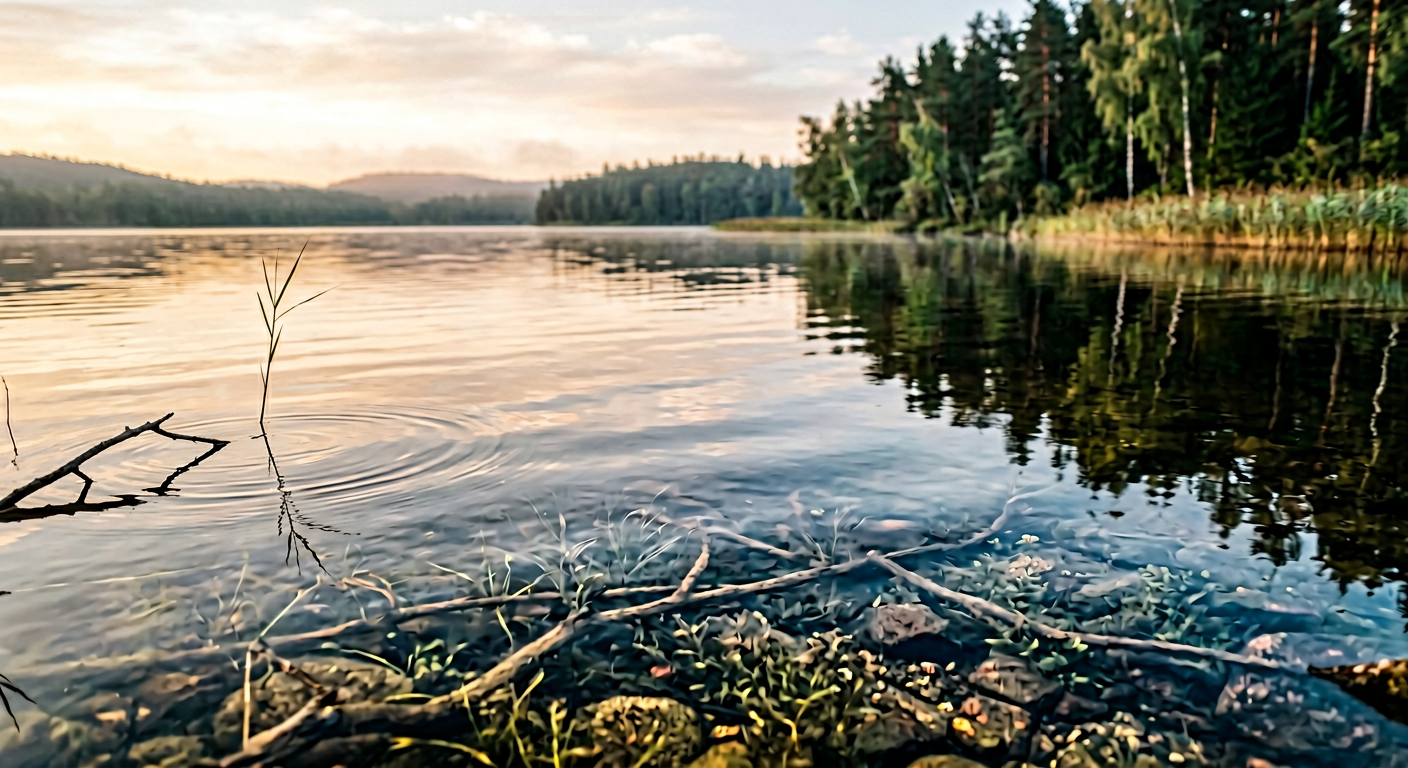 Clear water with light revealing what lies beneath, symbolizing inner awareness and discovery.