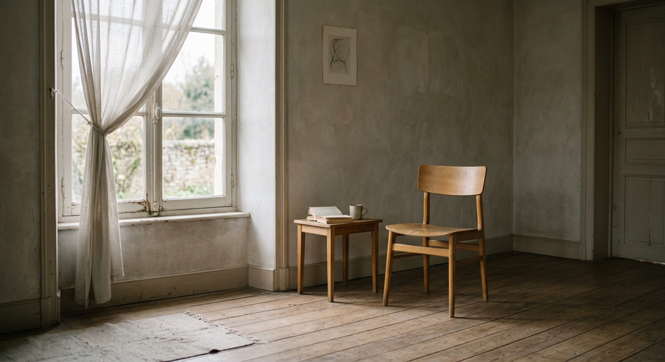 A quiet room with soft light through a window, symbolizing stillness and waiting.