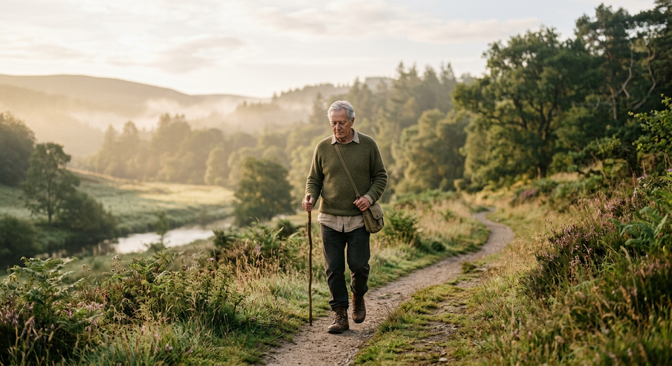 A person walking thoughtfully in soft morning light, symbolizing integrity, wisdom, and spiritual wholeness.